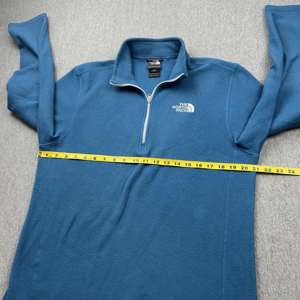 The North Face 1/4 Zip Pullover Men's Medium Fleece‎ Blue Lightweight